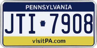 PA license plate JTI7908