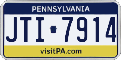 PA license plate JTI7914