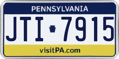 PA license plate JTI7915