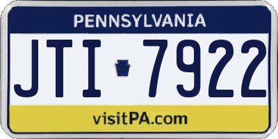 PA license plate JTI7922