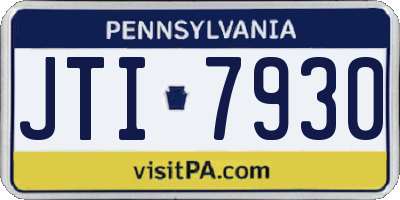 PA license plate JTI7930