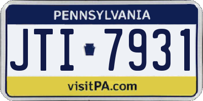 PA license plate JTI7931