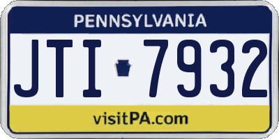 PA license plate JTI7932