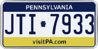 PA license plate JTI7933