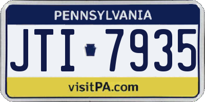 PA license plate JTI7935