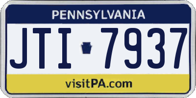 PA license plate JTI7937