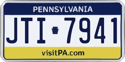 PA license plate JTI7941