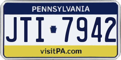 PA license plate JTI7942
