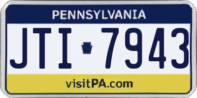 PA license plate JTI7943