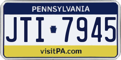 PA license plate JTI7945