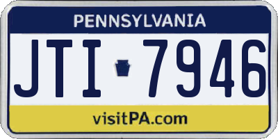 PA license plate JTI7946