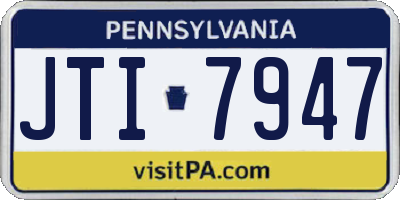PA license plate JTI7947