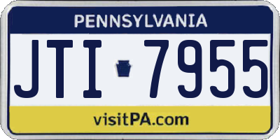 PA license plate JTI7955
