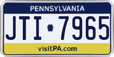 PA license plate JTI7965