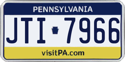 PA license plate JTI7966