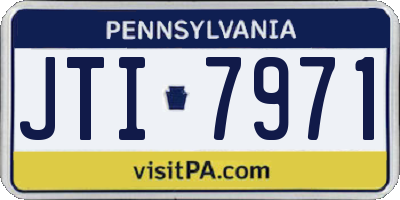 PA license plate JTI7971