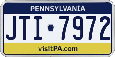 PA license plate JTI7972