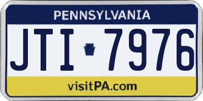 PA license plate JTI7976