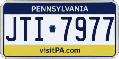 PA license plate JTI7977