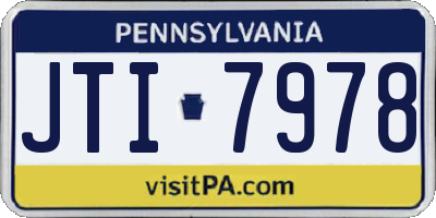 PA license plate JTI7978