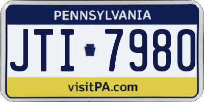 PA license plate JTI7980