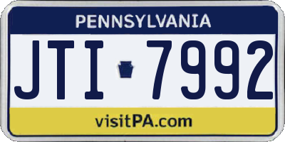 PA license plate JTI7992