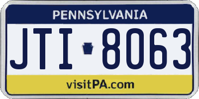 PA license plate JTI8063