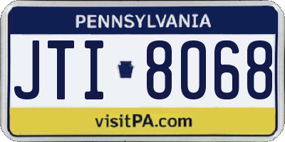 PA license plate JTI8068