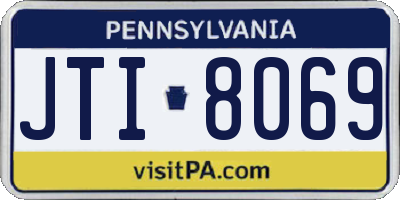 PA license plate JTI8069