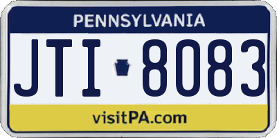 PA license plate JTI8083