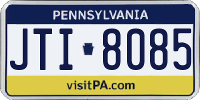 PA license plate JTI8085