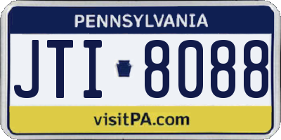 PA license plate JTI8088