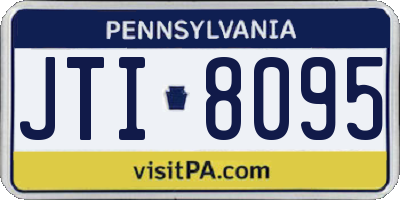PA license plate JTI8095
