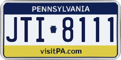 PA license plate JTI8111