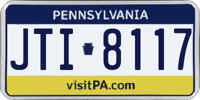 PA license plate JTI8117