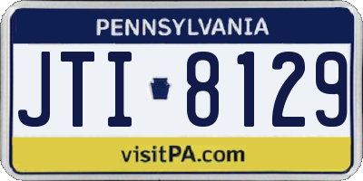 PA license plate JTI8129