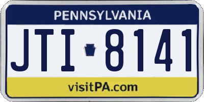 PA license plate JTI8141