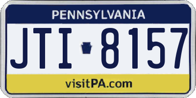 PA license plate JTI8157