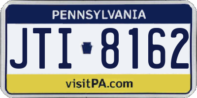 PA license plate JTI8162