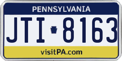 PA license plate JTI8163