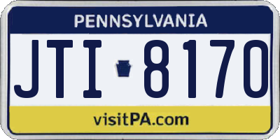 PA license plate JTI8170