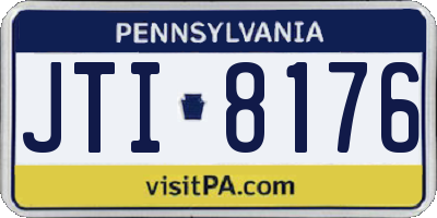 PA license plate JTI8176