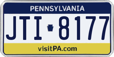 PA license plate JTI8177
