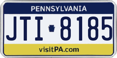 PA license plate JTI8185