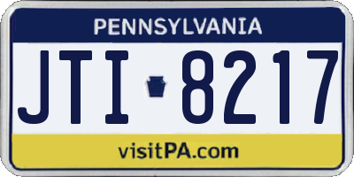 PA license plate JTI8217