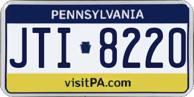 PA license plate JTI8220