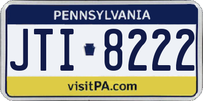 PA license plate JTI8222