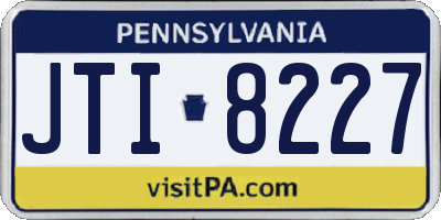 PA license plate JTI8227