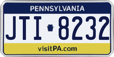 PA license plate JTI8232