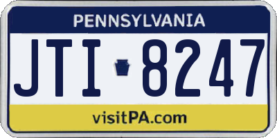 PA license plate JTI8247